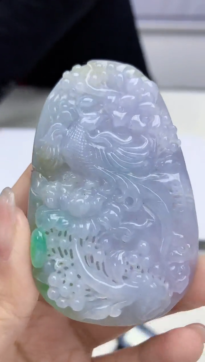 【闪购商品】定制翡翠未镶嵌4969-kk-毛货挂件凤凰65