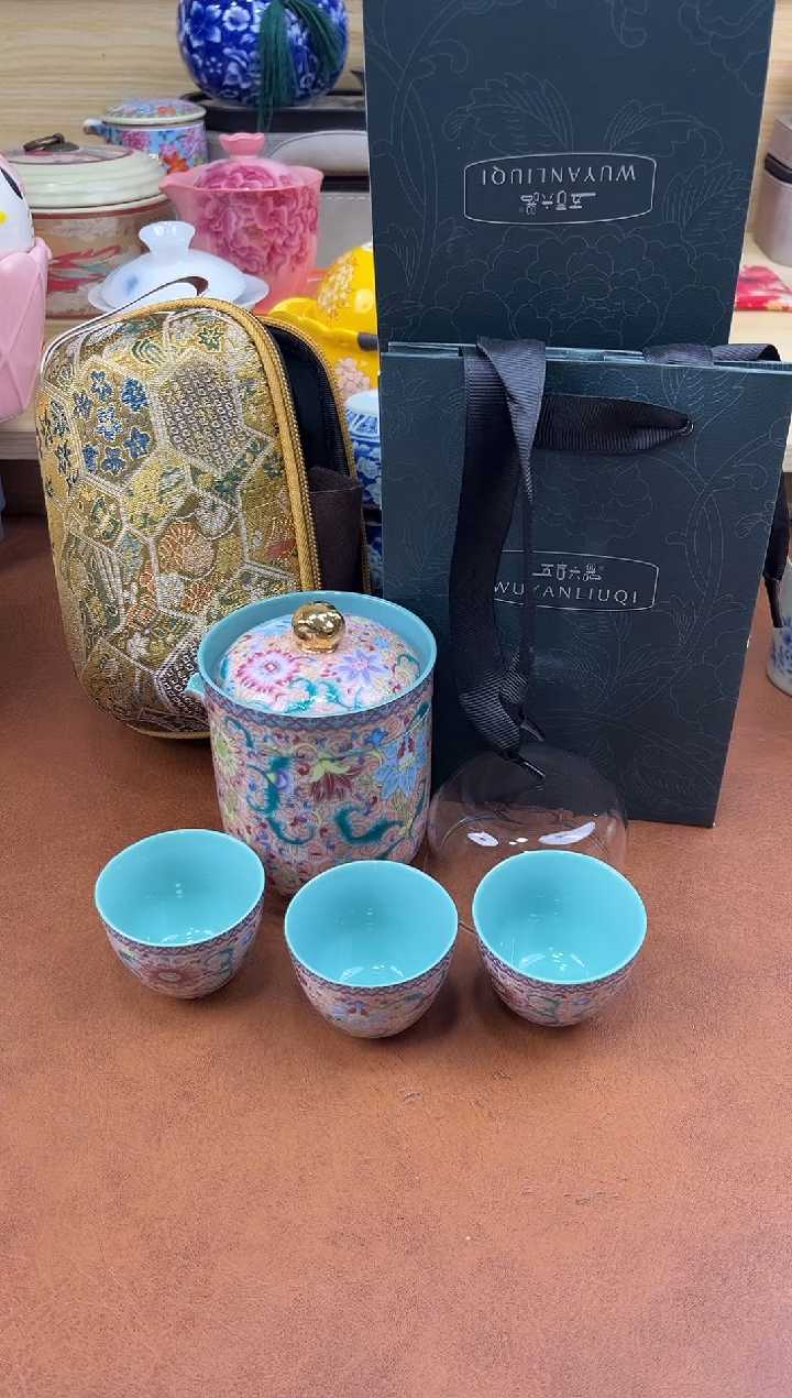 陶陶瓷茶具摆件旅行套组