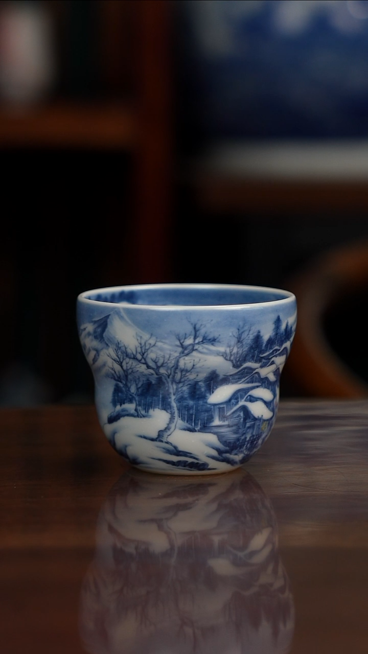 景琳藏青花北派山水古寨