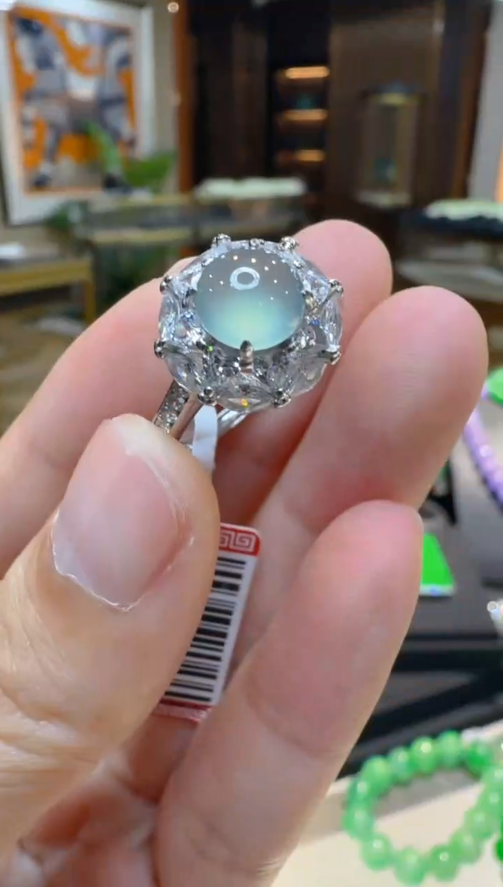 银S925镶嵌戒指翡翠多样性团购发一件