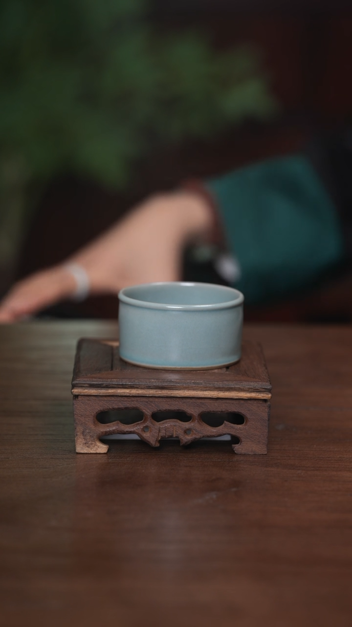 【闪购商品】清凉寺原产地仿古釉手工汝瓷直壁杯