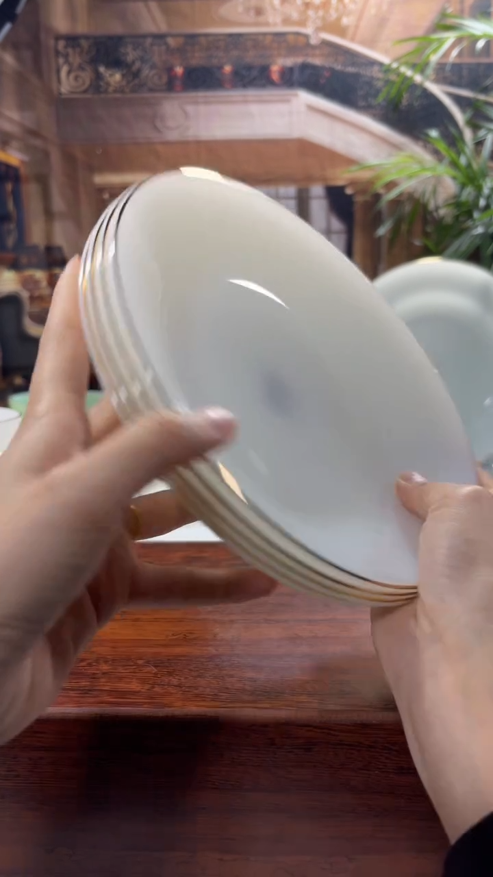 【闪购商品】...  8英寸深盘4个  玉瓷【贝美】