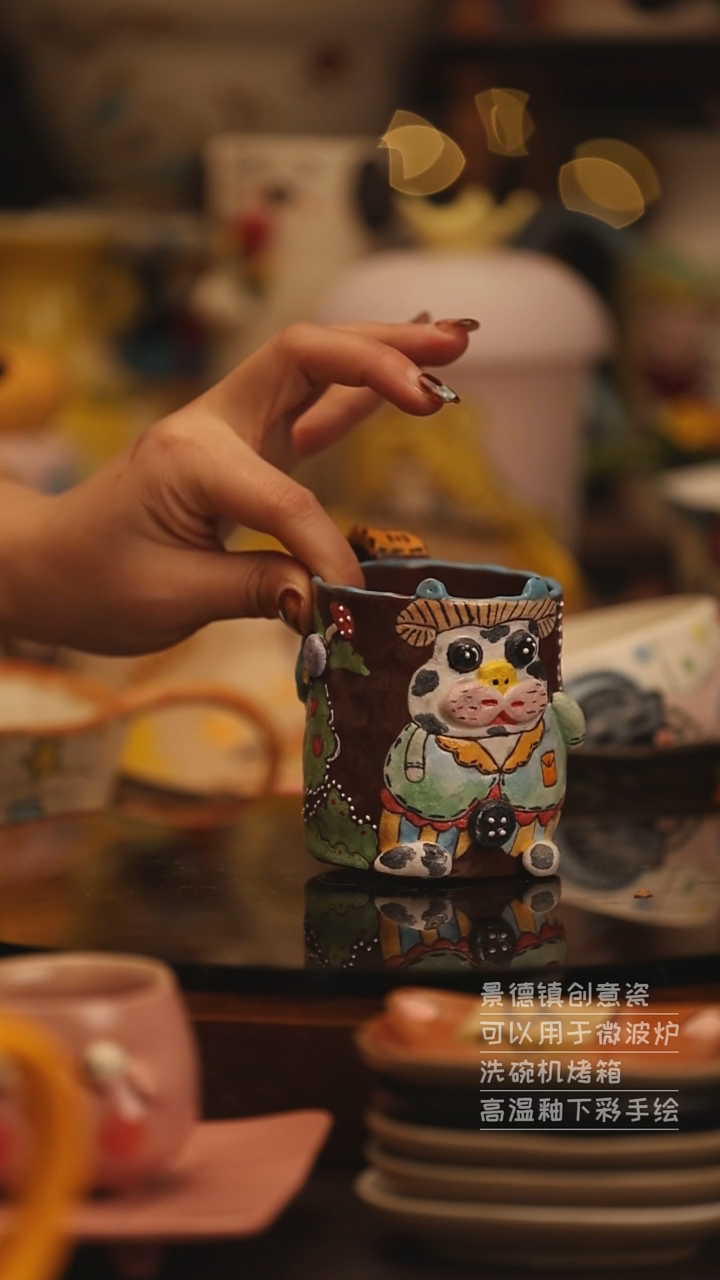 陶瓷景德镇可爱陶瓷釉下彩绘设计师款