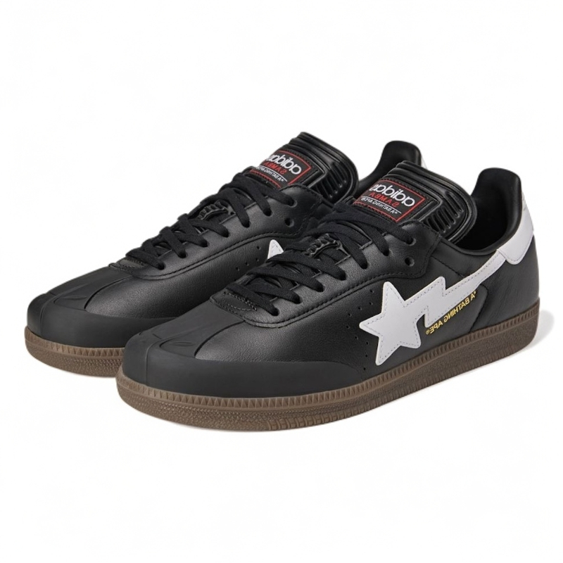 adidas/阿迪达斯originals xA BATHING APE Samba 黑白色JR9246