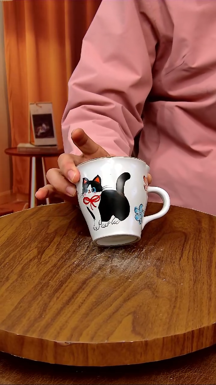 杯子陶景德镇手工手绘釉下彩陶瓷，冰裂釉