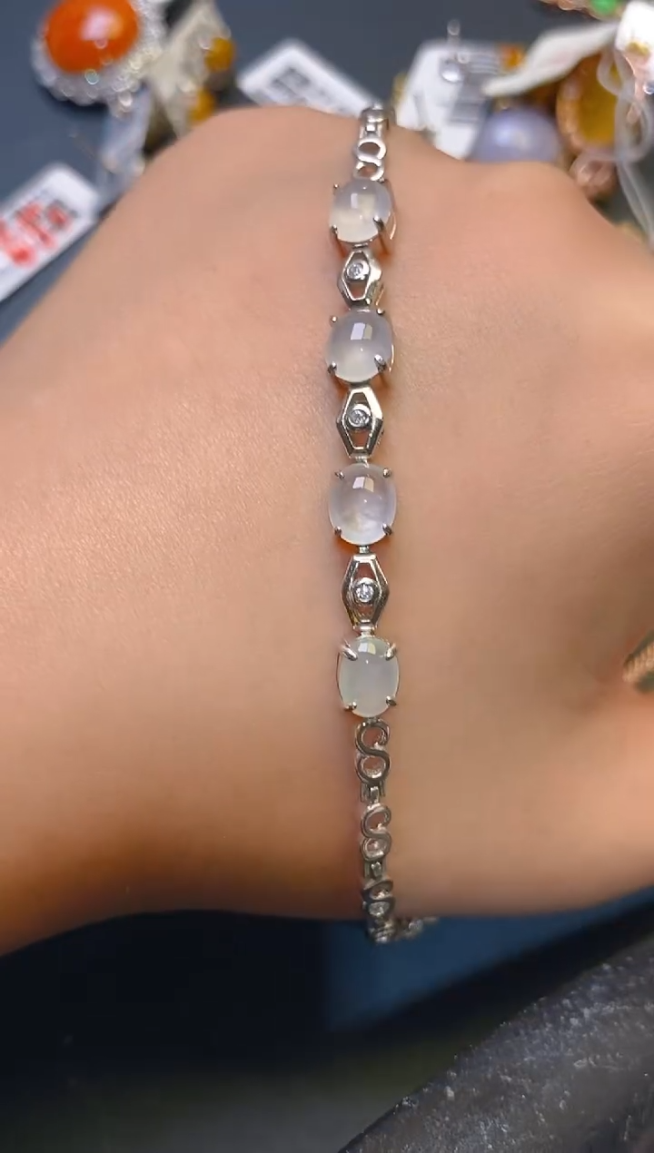 【闪购商品】翡翠耳饰银S925镶嵌天然A货翡翠1