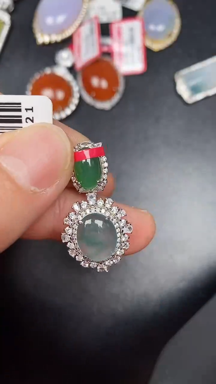 银S925镶嵌戒指翡翠1210