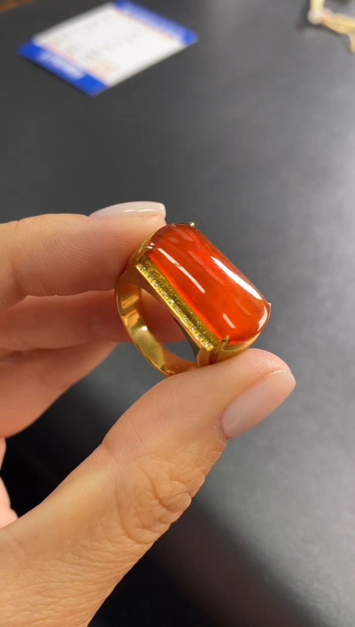 【闪购商品】翡翠戒指18K金镶嵌不退不换 无鉴赏期