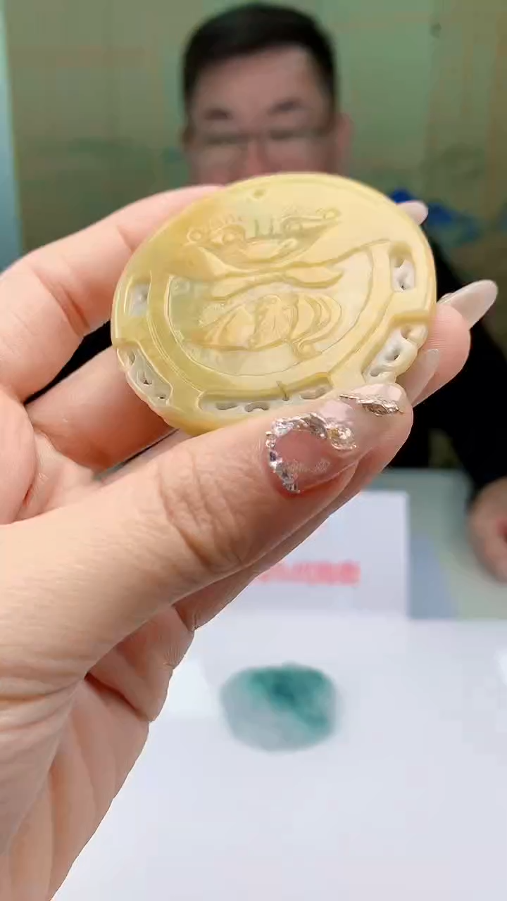 【闪购商品】定制翡翠未镶嵌5152ty-毛货挂件92