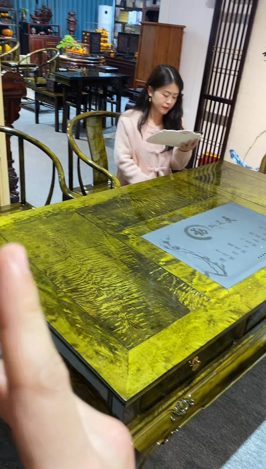 【闪购商品】阴沉木木艺金丝楠木阴沉茶桌七件套