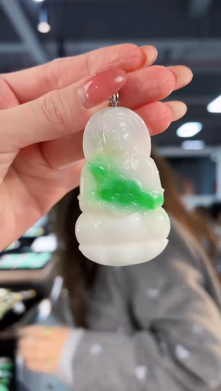 【闪购商品】翡翠颈饰18K金镶嵌缅料A货/支持复检/一件