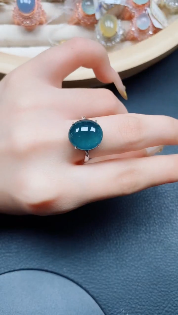 【闪购商品】翡翠戒指银S925镶嵌翡翠