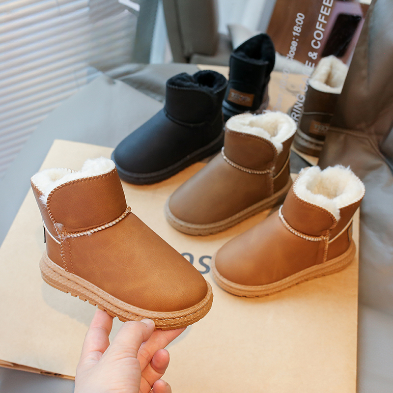 儿童雪地靴女童大棉鞋加绒加厚时尚中筒保暖防水棉靴2025冬季新款