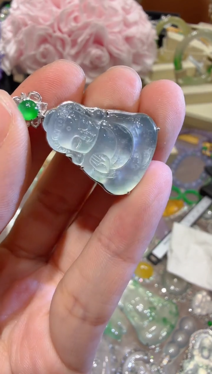 吊坠(不含链)18K金镶嵌翡翠多样性团购发一件