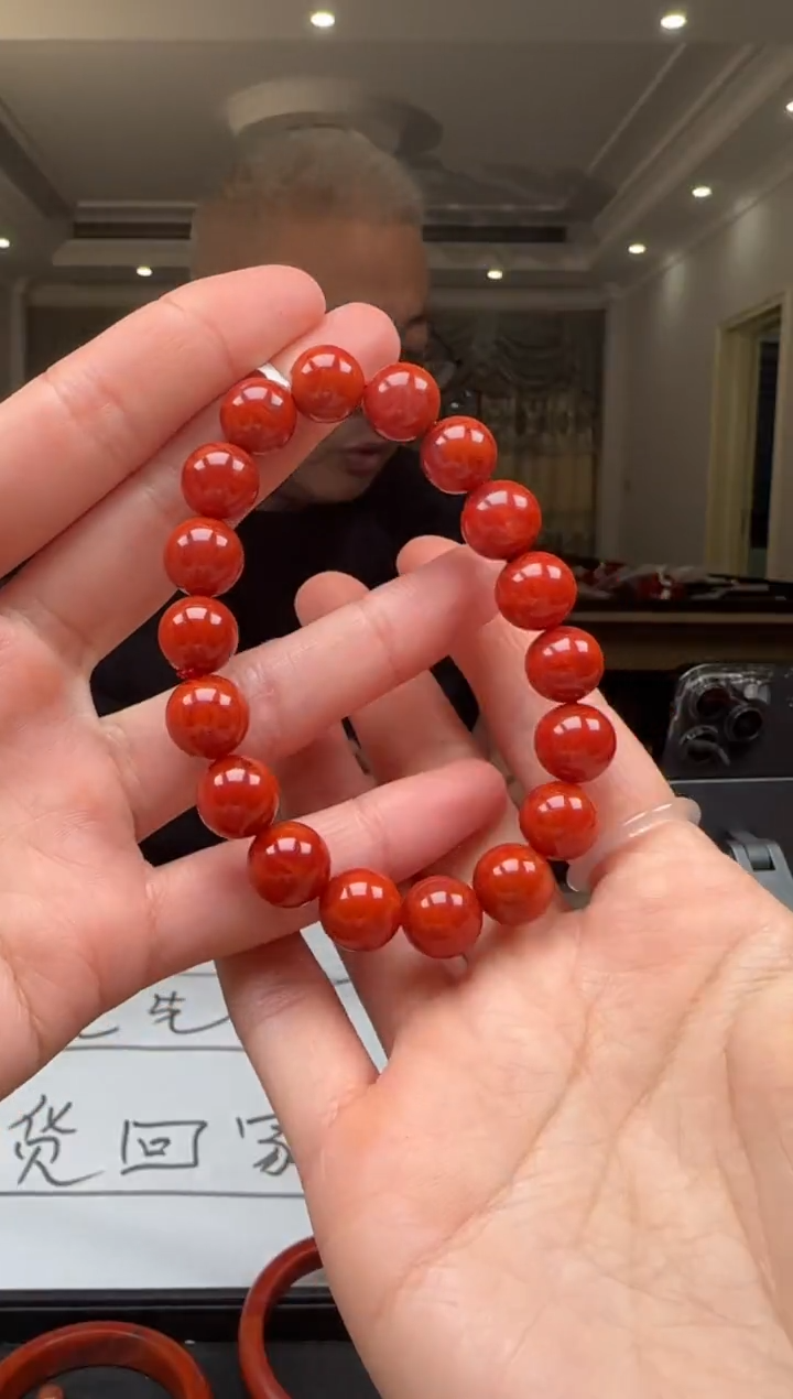 【闪购商品】南红玛瑙11mm瓦西手串圆珠未镶嵌多样性发一件