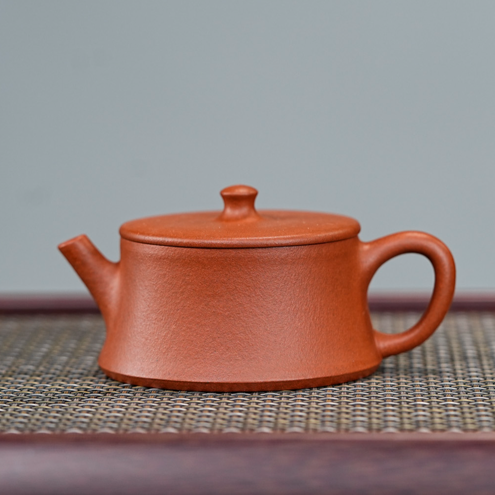 东风 宜兴原矿紫砂壶 原矿朱砂 全手工云柱壶 紫砂壶