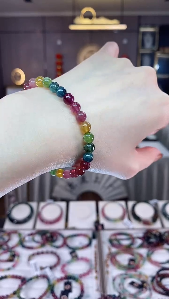 【闪购商品】碧玺单圈手串6mm+未镶嵌一物一证dan