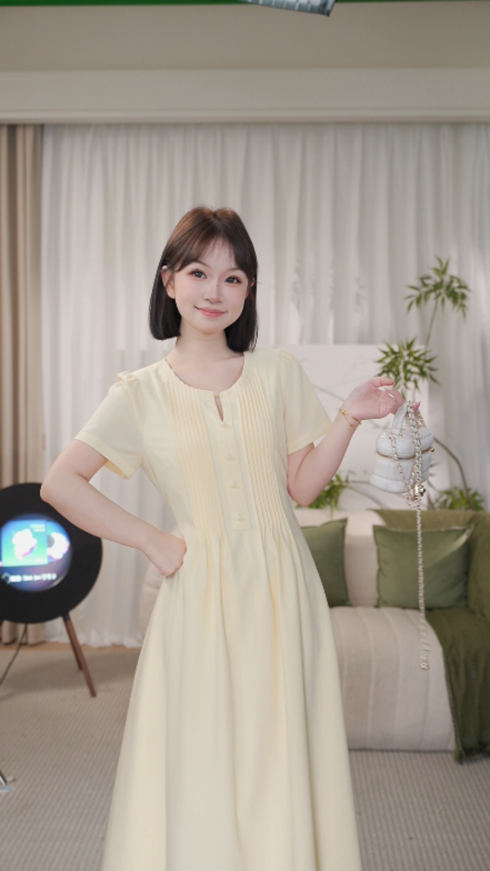 H瞌睡兔定制【清苍-奶酪蛋黄】显瘦连衣裙气质短袖夏季连衣裙259445