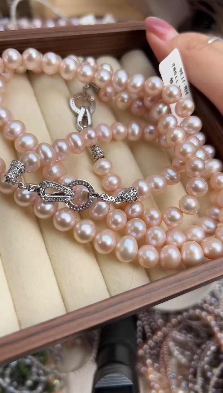 未镶嵌50淡水珍珠无核*强光珍珠项链9mm+左右（多样性发一）