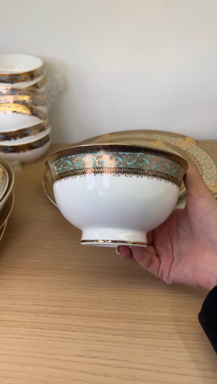 瓷片5寸高脚碗4个一单