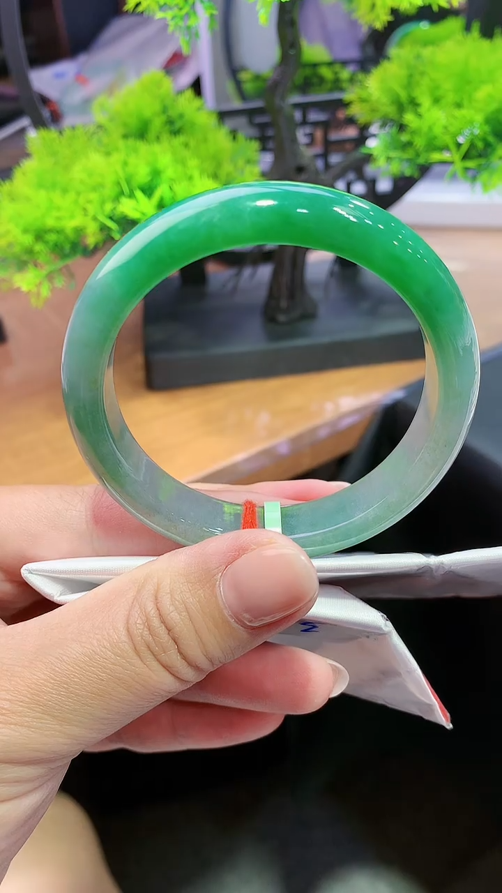 未镶嵌手镯翡翠-x33  天然缅甸A货翡翠56.3正圈