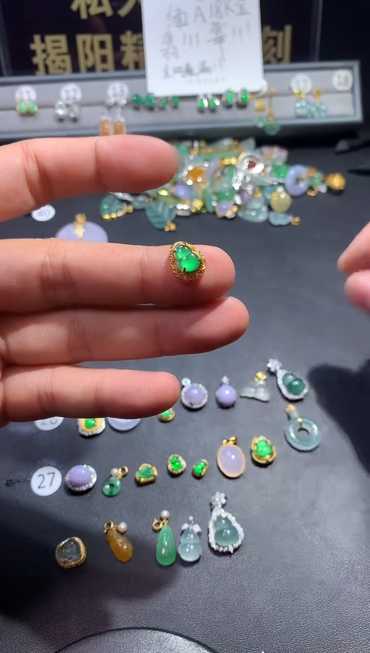 翡翠银S925镶嵌吊坠(不含链)小**r1