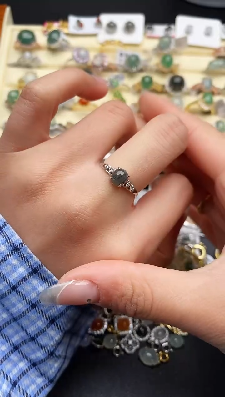 【闪购商品】翡翠戒指银S925镶嵌2222222222+8