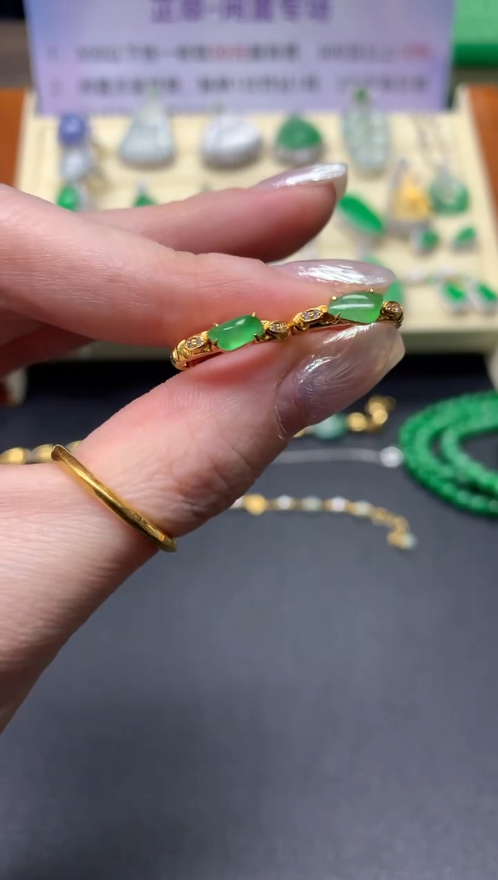 【闪购商品】翡翠耳饰18K金镶嵌耳饰|2700+270