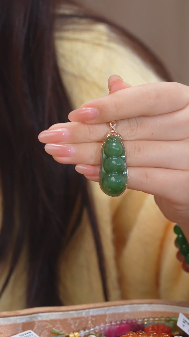 【闪购商品】和田玉吊坠18K金镶嵌多样性发@@N5421