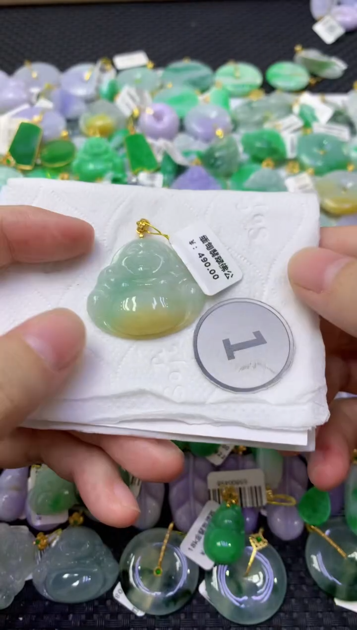 颈饰未镶嵌翡翠天然缅甸翡翠A货