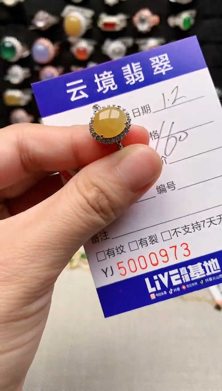 银S925镶嵌戒指翡翠0973