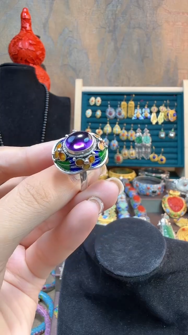 非遗手工花丝镶嵌戒指