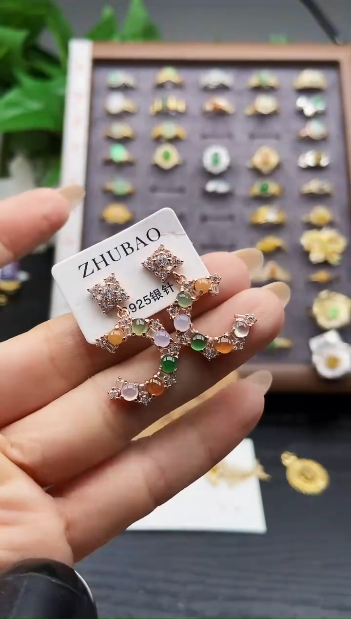 银S925镶嵌戒指翡翠12