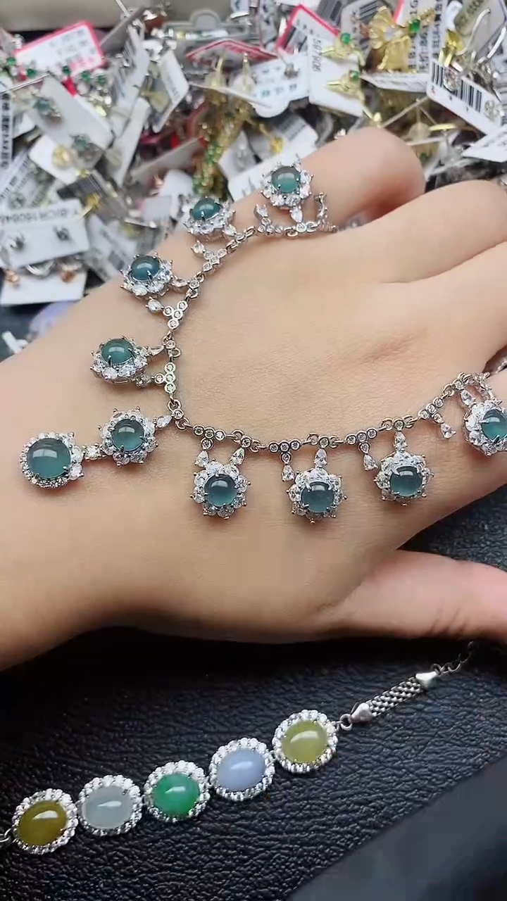 银S925镶嵌戒指翡翠1