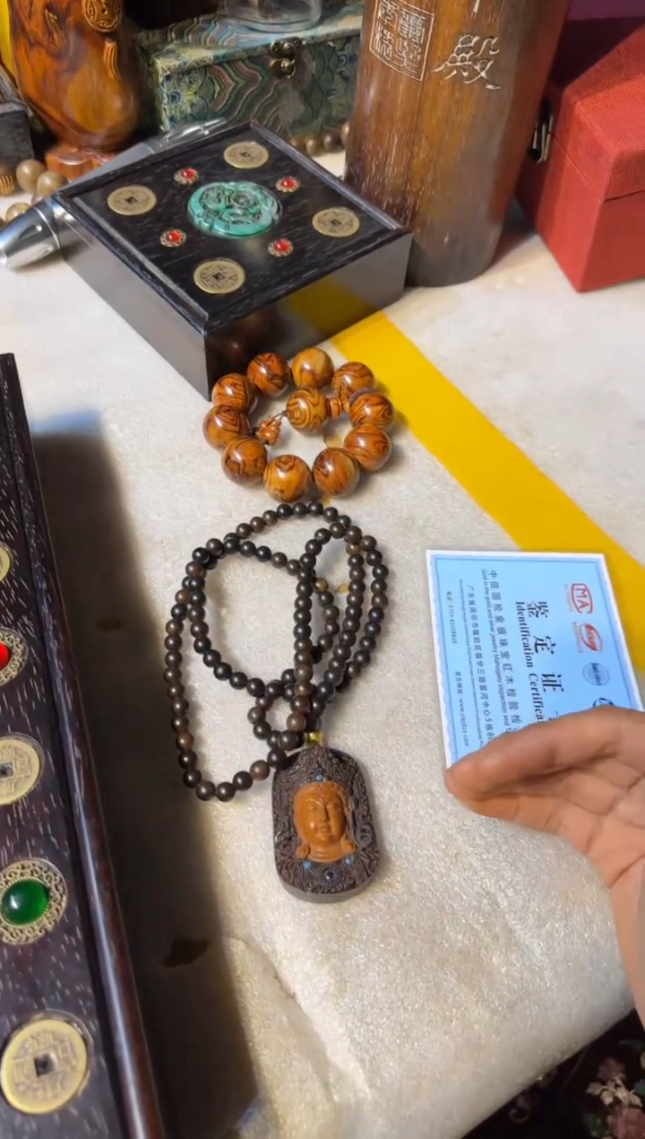 木cx佛头脖挂带盒子