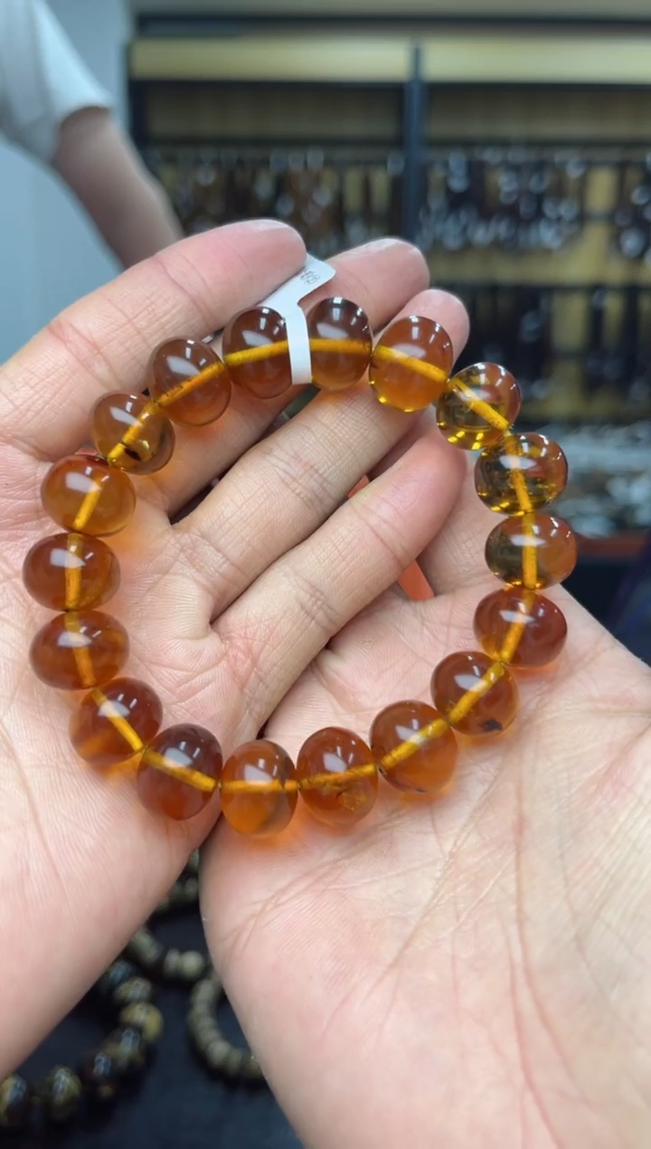 【闪购商品】琥珀裸石未镶嵌抚顺琥珀14+金珀手串