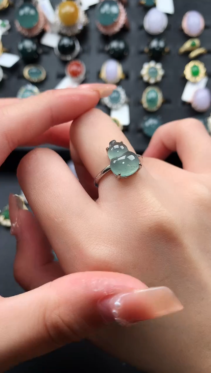 【闪购商品】翡翠戒指银S925镶嵌51241
