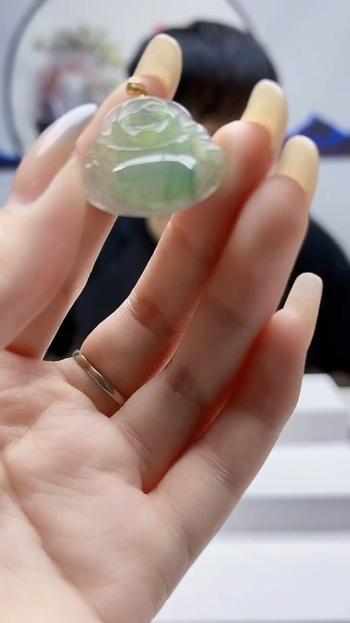 颈饰18K金镶嵌翡翠jj-挂件5