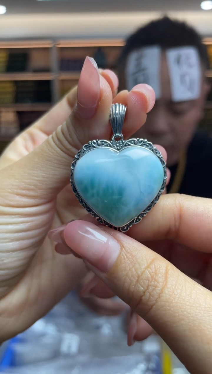 【闪购商品】针钠钙石（海纹石）颈饰银S925镶嵌多样性发一件