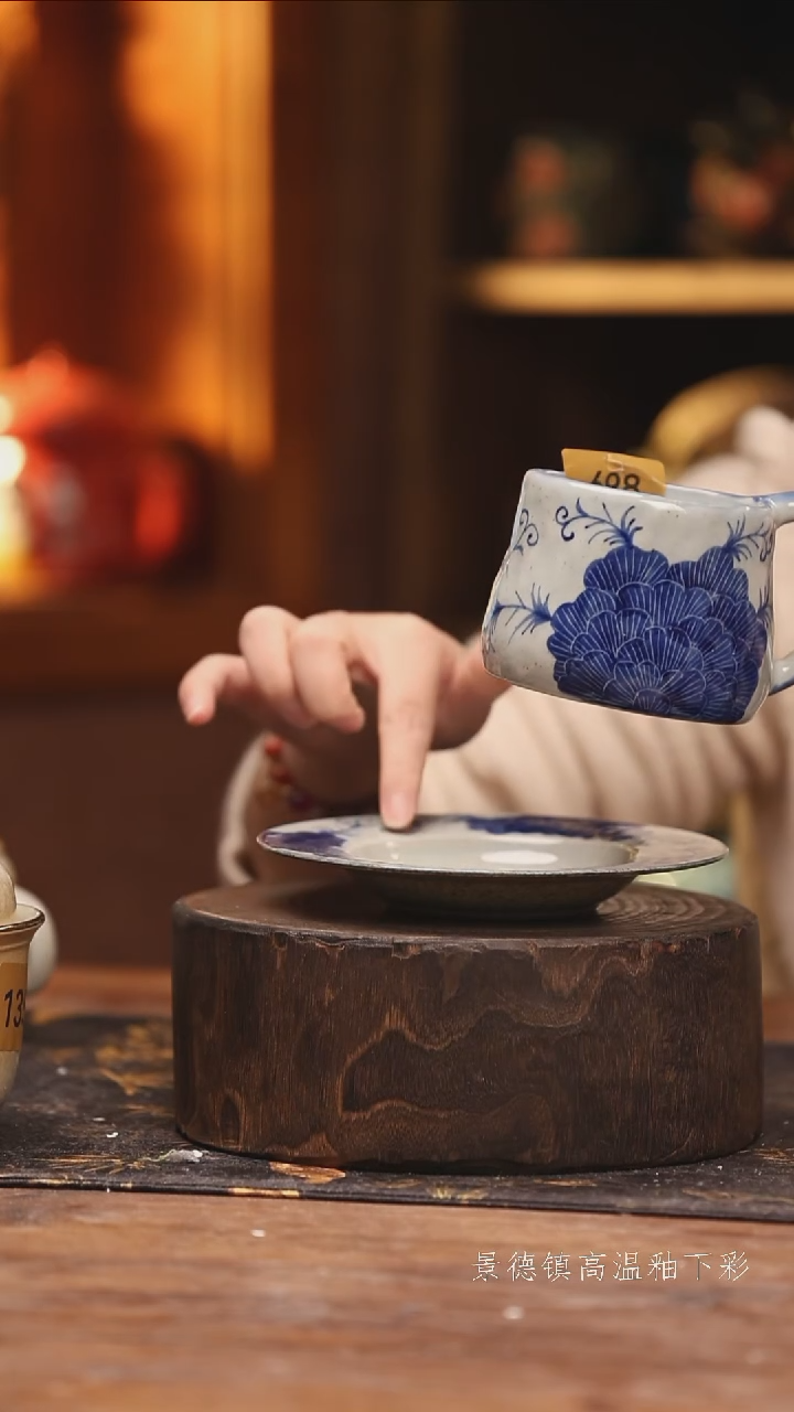 陶瓷景德镇高温釉下手绘陶瓷@L698@