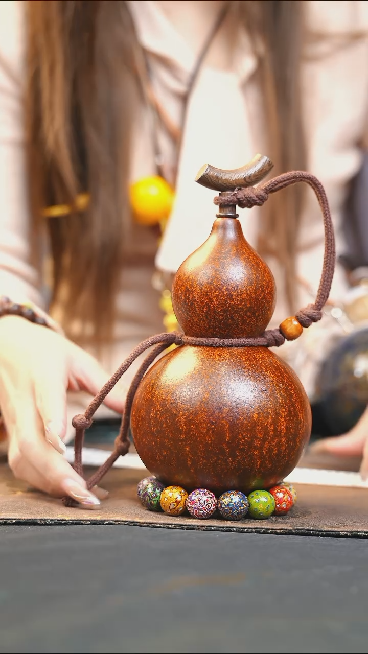 【闪购商品】WP154大漆酒葫芦不包手串及旋转底座