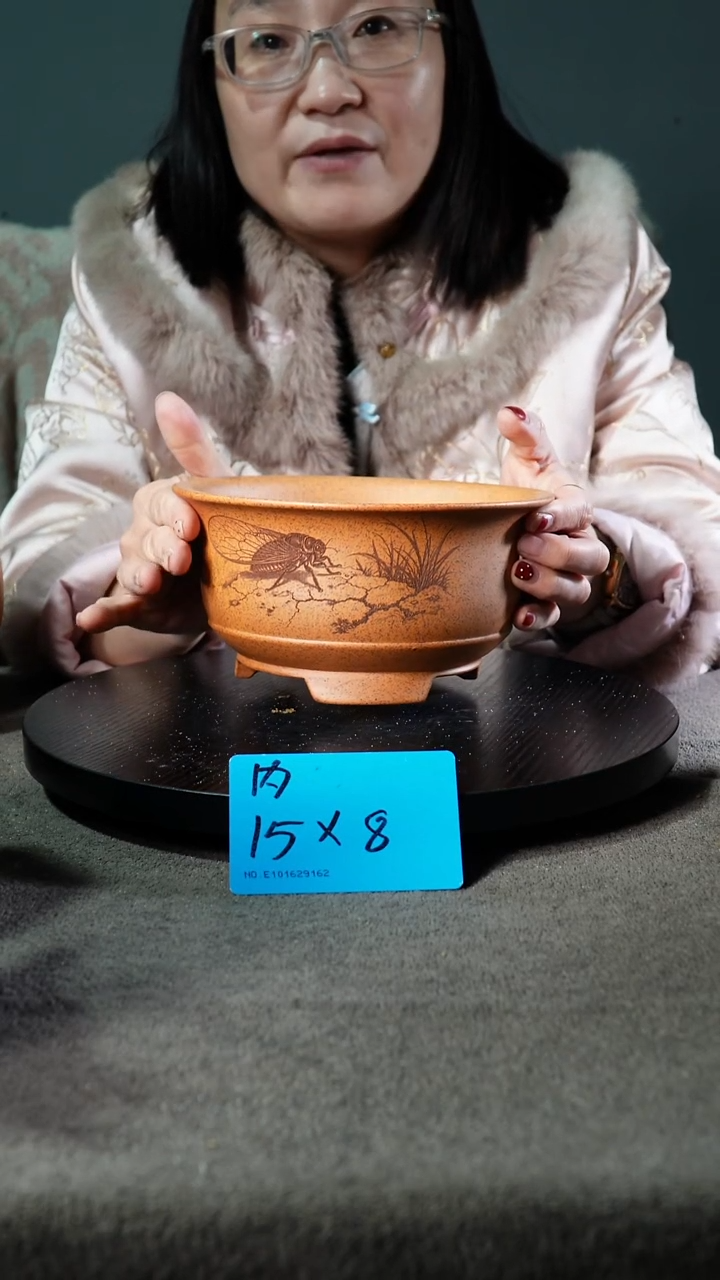 宜兴紫砂小花盆盆