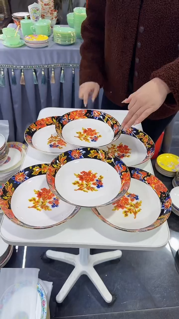 【闪购商品】瓷片 8英寸圆深盘6个景德镇陶瓷【秦坊】