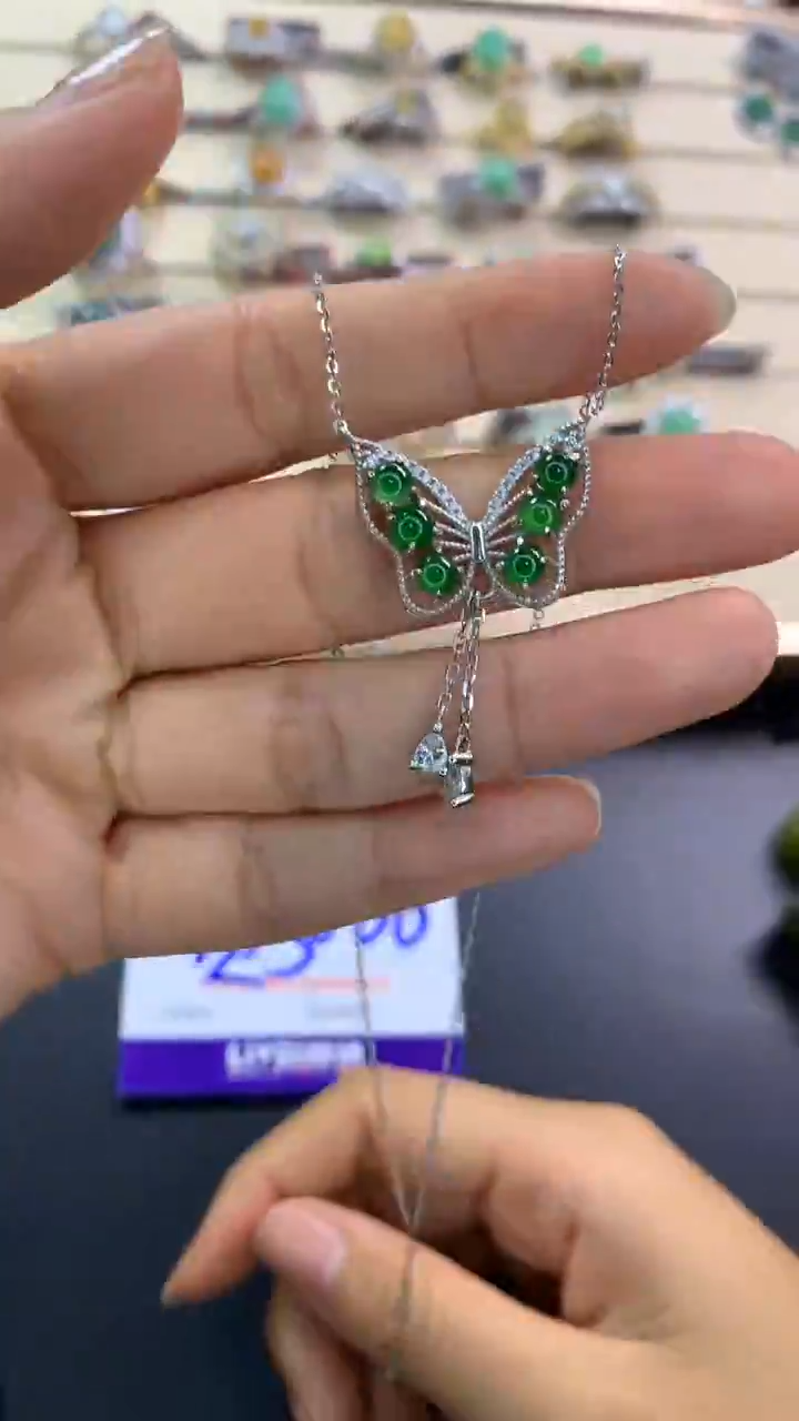 翡翠戒指银S925镶嵌翡翠 蛋面 银S925镶嵌