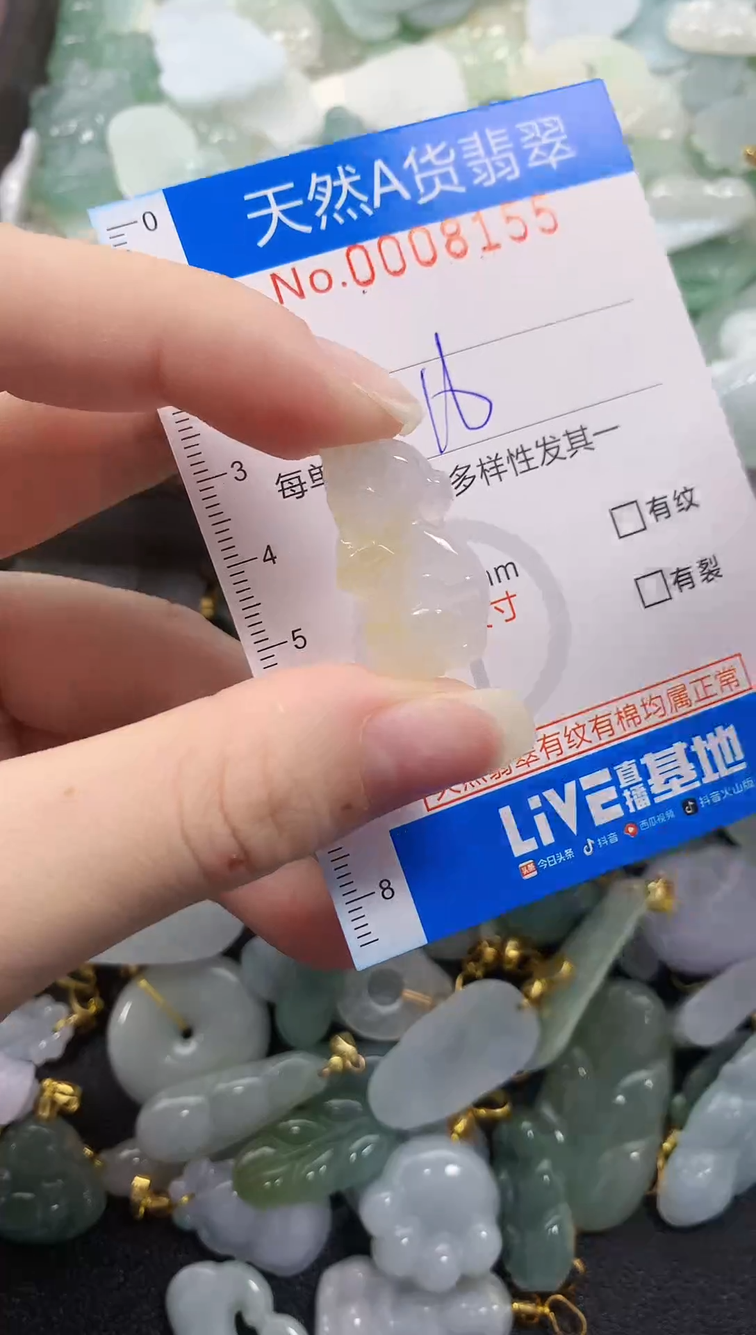 颈饰未镶嵌翡翠净货挂件-8155