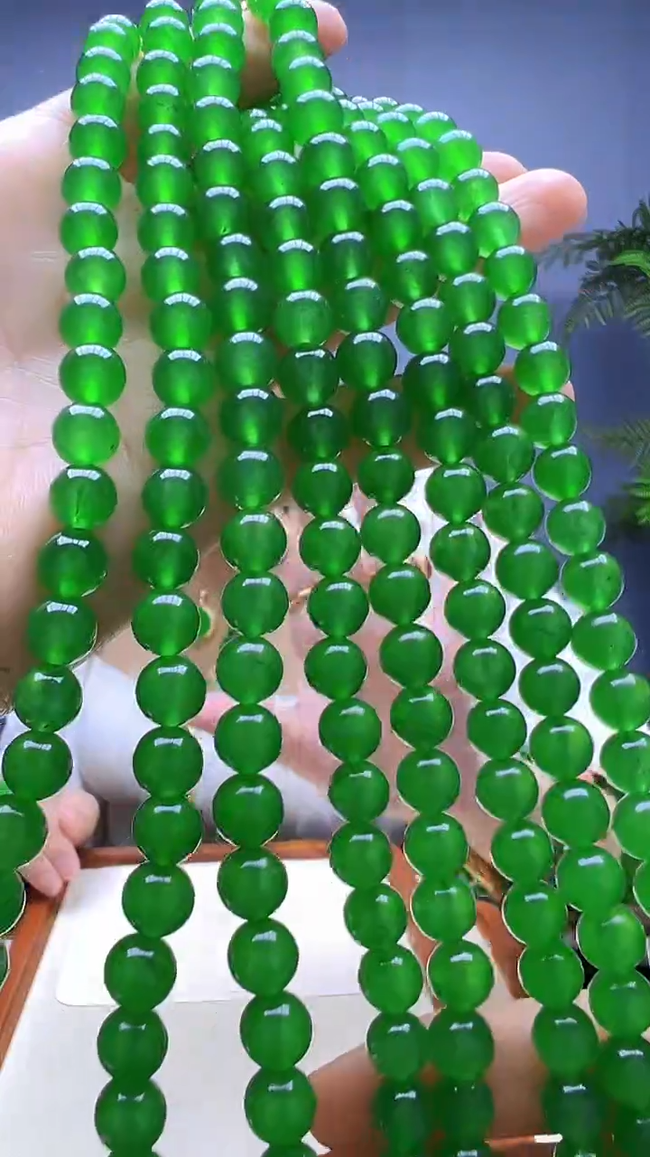 静柏diy严选颈饰冰阳绿8mm项链