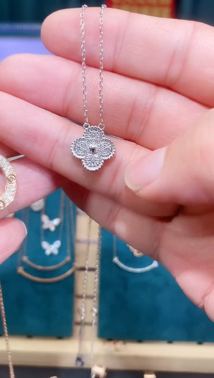 【闪购商品】钻石颈饰18K金镶嵌18K金钻石套链