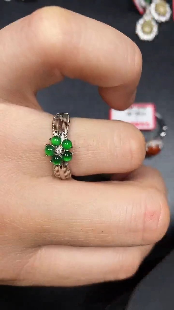 银S925镶嵌戒指翡翠2840
