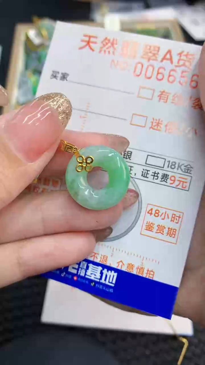 【闪购商品】翡翠18K金镶嵌颈饰            8