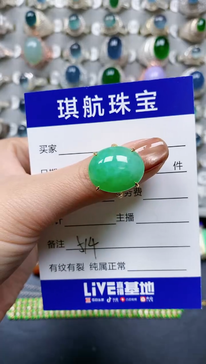 【闪购商品】翡翠戒指银S925镶嵌0514